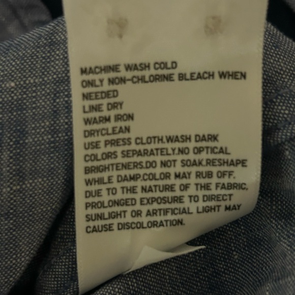 NWT Uniqlo Premium Linen Long Sleeve Shirt Men's Large NEW Blue - Picture 6 of 10